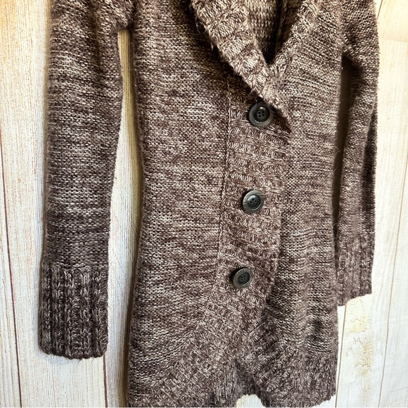 Kiss It Y2k Chunky Cozy  Sweater Cardigan Dark Purple Size Small - Picture 4 of 5